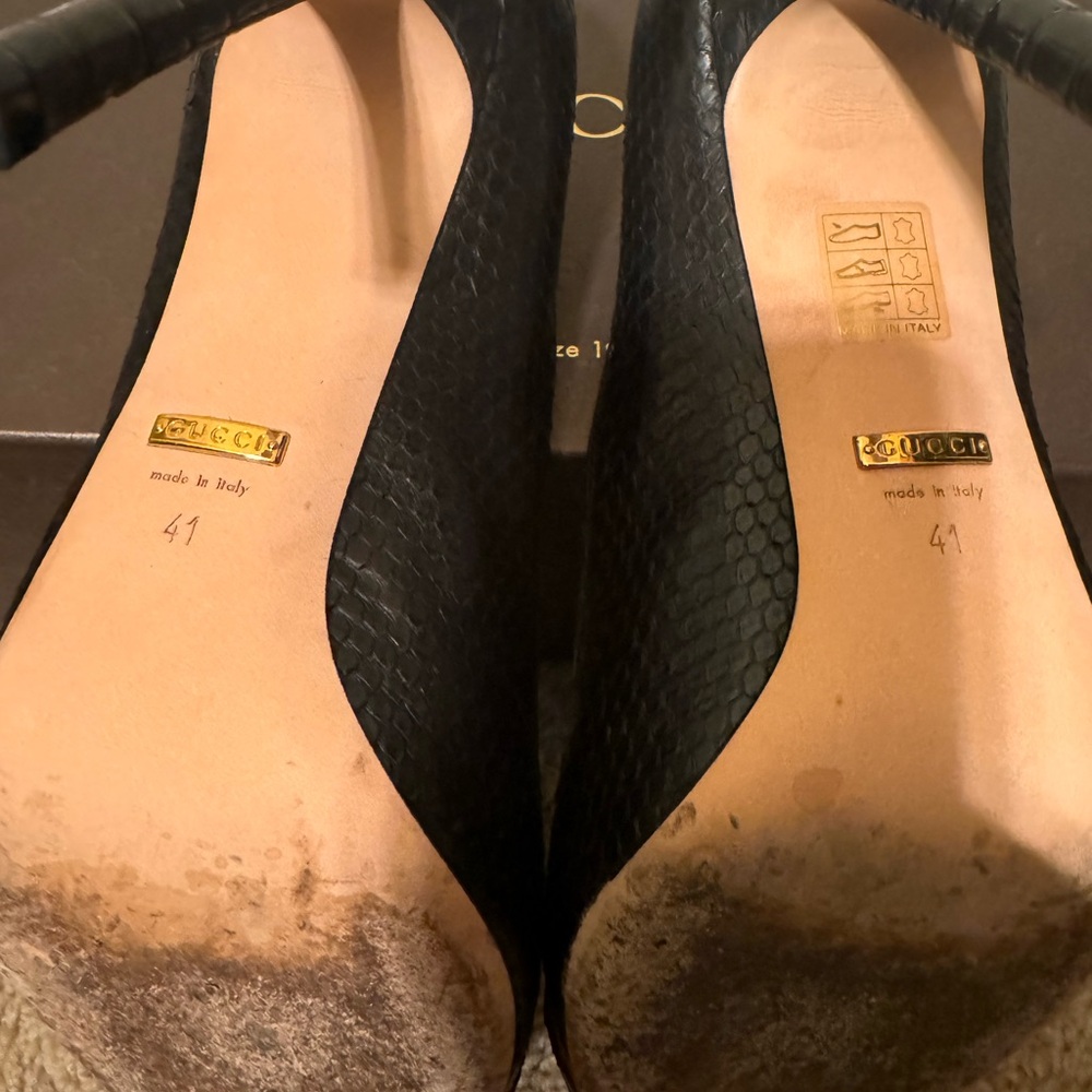 Black Gucci Python Pumps - image 7